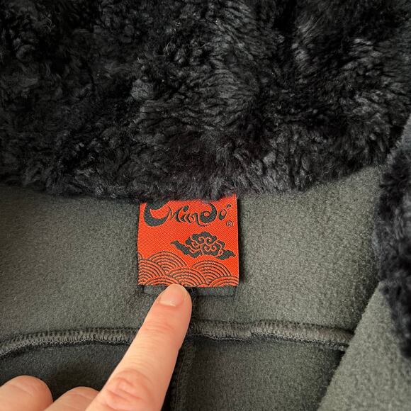 Vintage Mimdo Penny Lane Black Trim Gray Fleece Full Zip Long Jacket (Sz S) - Picture 6 of 15